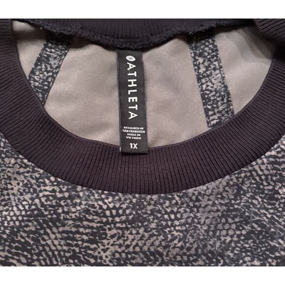 Athleta Zephyr Print Tank Top in Grey Black Python Loose 1X Active Athleisure - Picture 3 of 6